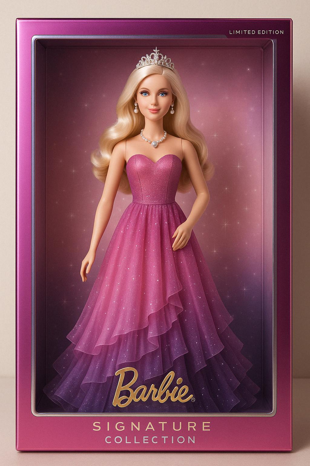 AI generated limited edition Barbie doll in collector's packaging
