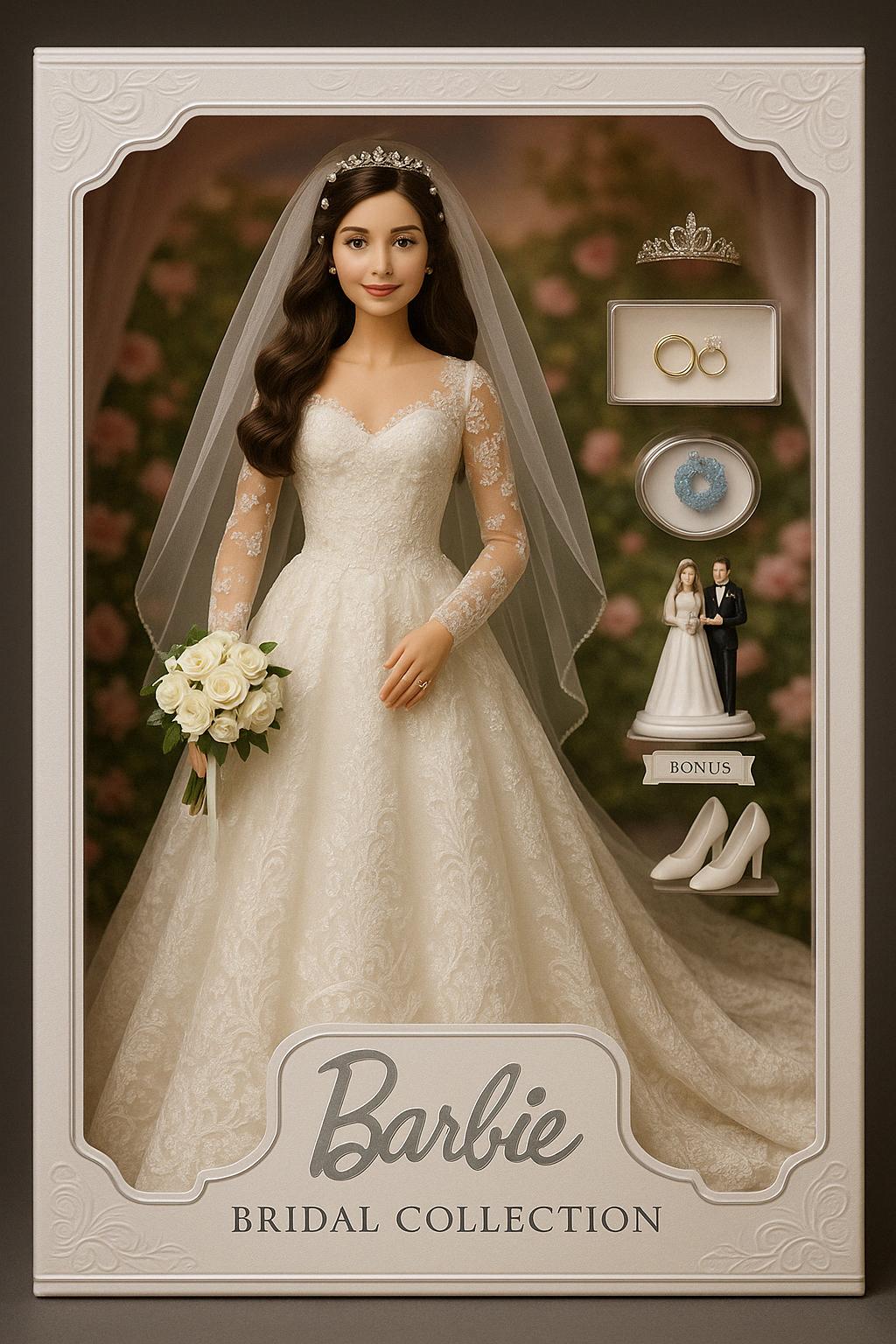 AI generated example of Barbie Bridal Collection Doll created with the Barbie figure generator