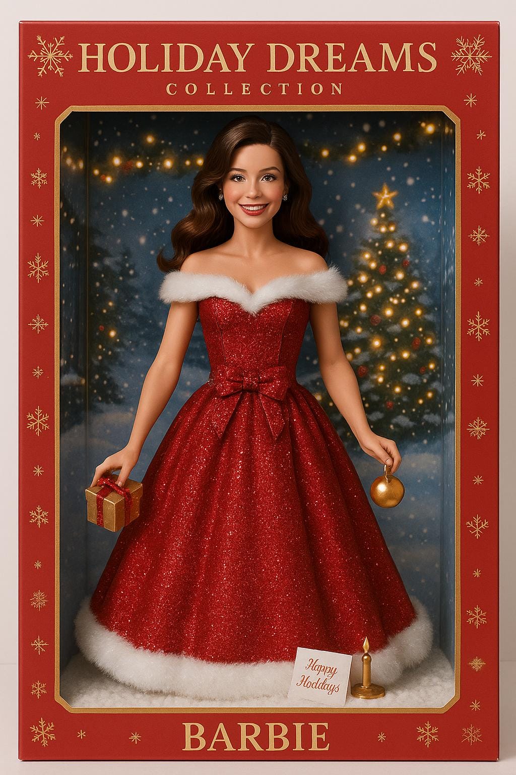 AI generated example of Barbie Holiday Edition Collectible created with the Barbie figure generator